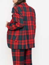Load image into Gallery viewer, Vintage x Made in Canada x Red &amp; Green Plaid Blazer Set (M)