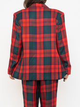 Load image into Gallery viewer, Vintage x Made in Canada x Red &amp; Green Plaid Blazer Set (M)