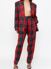 Load image into Gallery viewer, Vintage x Made in Canada x Red &amp; Green Plaid Blazer Set (M)