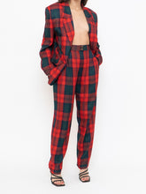 Load image into Gallery viewer, Vintage x Made in Canada x Red &amp; Green Plaid Blazer Set (M)