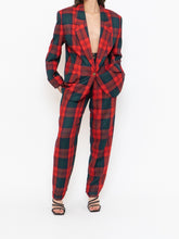 Load image into Gallery viewer, Vintage x Made in Canada x Red &amp; Green Plaid Blazer Set (M)
