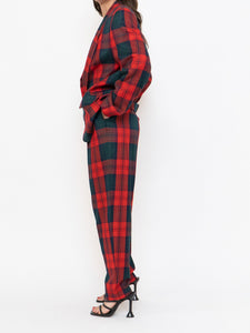 Vintage x Made in Canada x Red & Green Plaid Blazer Set (M)