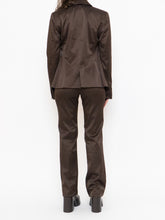 Load image into Gallery viewer, Vintage x Brown Satin Pin-stripe Blazer Set (S)