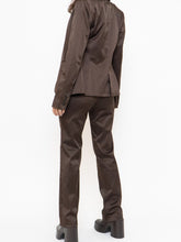 Load image into Gallery viewer, Vintage x Brown Satin Pin-stripe Blazer Set (S)