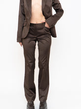 Load image into Gallery viewer, Vintage x Brown Satin Pin-stripe Blazer Set (S)
