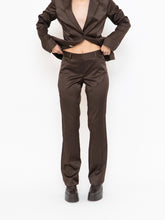 Load image into Gallery viewer, Vintage x Brown Satin Pin-stripe Blazer Set (S)