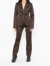 Load image into Gallery viewer, Vintage x Brown Satin Pin-stripe Blazer Set (S)