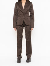 Load image into Gallery viewer, Vintage x Brown Satin Pin-stripe Blazer Set (S)