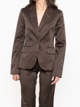 Load image into Gallery viewer, Vintage x Brown Satin Pin-stripe Blazer Set (S)