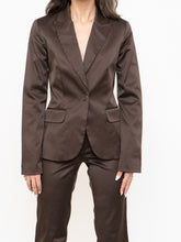 Load image into Gallery viewer, Vintage x Brown Satin Pin-stripe Blazer Set (S)