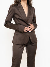 Load image into Gallery viewer, Vintage x Brown Satin Pin-stripe Blazer Set (S)