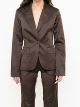Load image into Gallery viewer, Vintage x Brown Satin Pin-stripe Blazer Set (S)