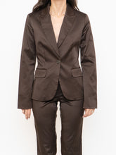 Load image into Gallery viewer, Vintage x Brown Satin Pin-stripe Blazer Set (S)