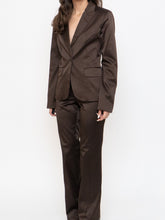 Load image into Gallery viewer, Vintage x Brown Satin Pin-stripe Blazer Set (S)