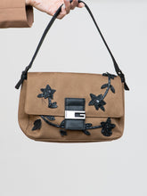 Load image into Gallery viewer, Vintage x GUESS Caramel Faux-Suede Beaded Floral Purse
