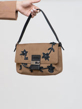Load image into Gallery viewer, Vintage x GUESS Caramel Faux-Suede Beaded Floral Purse
