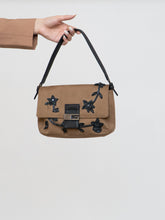 Load image into Gallery viewer, Vintage x GUESS Caramel Faux-Suede Beaded Floral Purse
