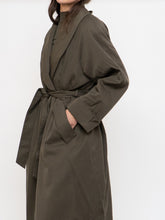 Load image into Gallery viewer, Vintage x Made in Thailand x Dark Olive Wool-Blend Belted Trench (S-L)