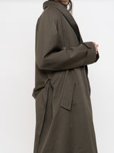 Load image into Gallery viewer, Vintage x Made in Thailand x Dark Olive Wool-Blend Belted Trench (S-L)