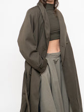 Load image into Gallery viewer, Vintage x Made in Thailand x Dark Olive Wool-Blend Belted Trench (S-L)