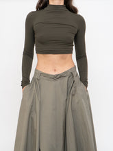Load image into Gallery viewer, LULULEMON x Butter Soft Olive Green Cropped Mockneck (XS, S)