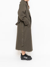 Load image into Gallery viewer, Vintage x Made in Thailand x Dark Olive Wool-Blend Belted Trench (S-L)