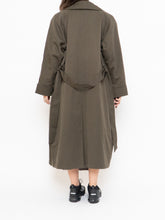 Load image into Gallery viewer, Vintage x Made in Thailand x Dark Olive Wool-Blend Belted Trench (S-L)