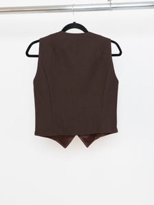 Vintage x Custom Brown Vest & Blazer Set (M)