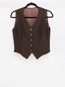 Vintage x Custom Brown Vest & Blazer Set (M)