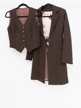 Load image into Gallery viewer, Vintage x Custom Brown Vest &amp; Blazer Set (M)