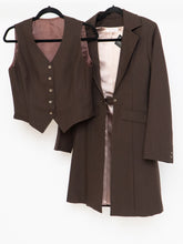 Load image into Gallery viewer, Vintage x Custom Brown Vest &amp; Blazer Set (M)