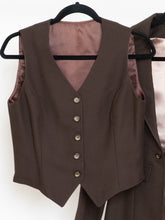 Load image into Gallery viewer, Vintage x Custom Brown Vest &amp; Blazer Set (M)