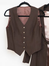 Load image into Gallery viewer, Vintage x Custom Brown Vest &amp; Blazer Set (M)