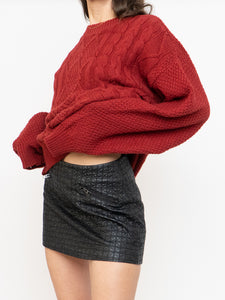 Vintage x HARLEY DAVIDSON Quilted Faux Leather Mini Skirt (XS, S)