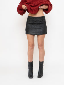 Vintage x HARLEY DAVIDSON Quilted Faux Leather Mini Skirt (XS, S)