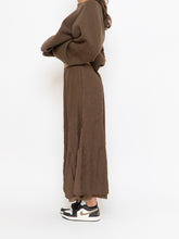 Load image into Gallery viewer, Vintage x Brown Crinkled Silk-blend Maxi Skirt (S, M)