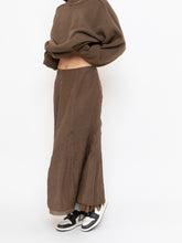 Load image into Gallery viewer, Vintage x Brown Crinkled Silk-blend Maxi Skirt (S, M)