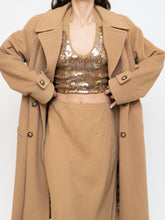 Load image into Gallery viewer, Vintage x Camel Irridescent Sequin Knit Halter Top (S, M)