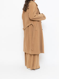 Vintage x Made in Italy x Camel Wool Belted Trench Coat (XS-M)