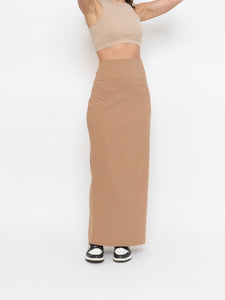 Vintage x Beige Bodycon Maxi Skirt (M, L)