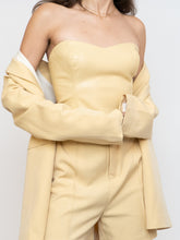 Load image into Gallery viewer, Babaton Pale Yellow Faux Leather Tube Top (