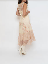 Load image into Gallery viewer, Vintage x Pale Yellow Floral Chiffon Dress (M, L)