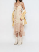 Load image into Gallery viewer, Vintage x Pale Yellow Floral Chiffon Dress (M, L)