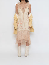 Load image into Gallery viewer, Vintage x Pale Yellow Floral Chiffon Dress (M, L)