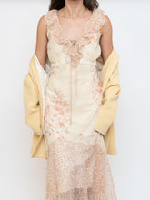 Load image into Gallery viewer, Vintage x Pale Yellow Floral Chiffon Dress (M, L)