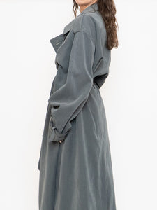 Vintage x Dark Green/Grey Soft Faux-Suede Trench (M-XL)