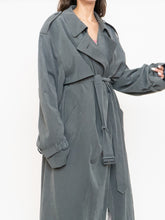 Load image into Gallery viewer, Vintage x Dark Green/Grey Soft Faux-Suede Trench (M-XL)