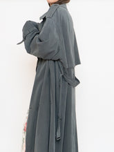 Load image into Gallery viewer, Vintage x Dark Green/Grey Soft Faux-Suede Trench (M-XL)