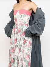 Load image into Gallery viewer, Vintage x Made in Great Britain x Strapless Rose Patterned Dress (XS, S)