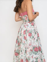 Load image into Gallery viewer, Vintage x Made in Great Britain x Strapless Rose Patterned Dress (XS, S)